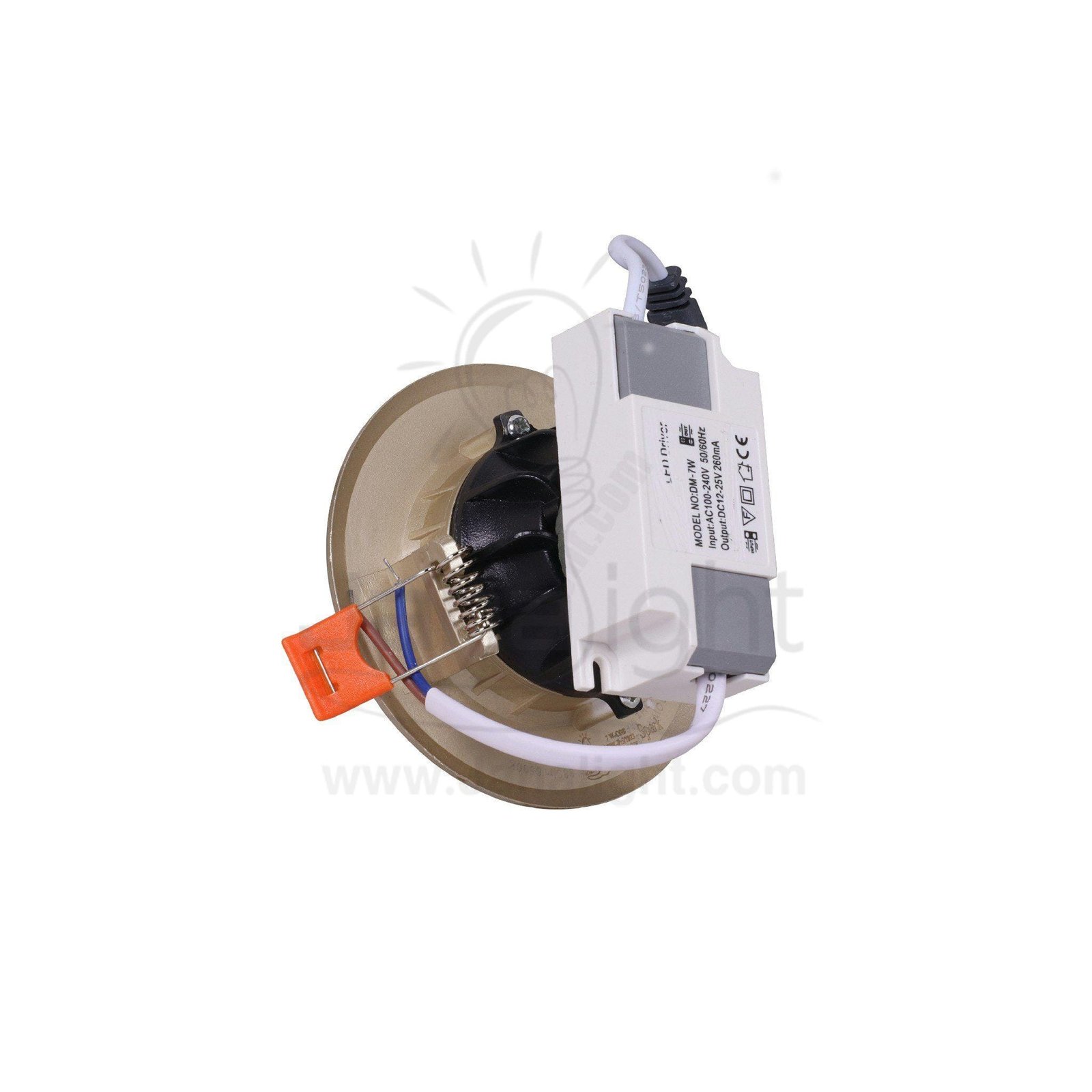 كشاف 7 وات كومبكت ابيض حلق شمباني جنى لايت Plastic White Compact 7 Watt Downlight
